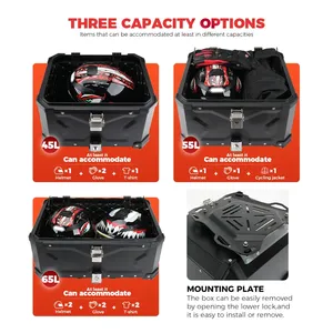 Boîte de rangement pour moto en aluminium CNC, coffre de toit, bagages de voyage pour <span class=keywords><strong>BMW</strong></span> R1200gs Adventure <span class=keywords><strong>1200</strong></span> <span class=keywords><strong>Gs</strong></span> R1250GS ADV - Product Image 4