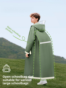 Imperméables pour garçons et filles, protection intégrale contre les fortes pluies, capes <span class=keywords><strong>de</strong></span> <span class=keywords><strong>pluie</strong></span> et sacs à dos pour élèves du primaire, en plastique. - Product Image 5