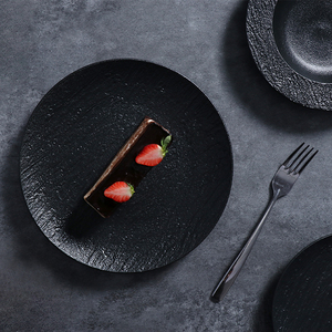 Assiette à dîner en porcelaine d'hôtel Fabricant <span class=keywords><strong>de</strong></span> céramique Vente en gros Restauration Traiteur Assiettes noires Autres fournitures pour hôtels et restaurants - Product Image 2