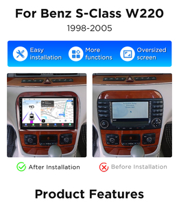 JunsunクアルコムチップAndroidカーラジオベンツ<span class=keywords><strong>S</strong></span>クラス<span class=keywords><strong>W220</strong></span> 1998-2005 Apple CarPlayステレオ360カメラ1.8 Ghz - Product Image 2