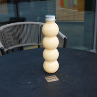 Bouteille d'emballage de thé au lait de boisson créative 500ml Bouteille d'emballage en plastique transparente jetable