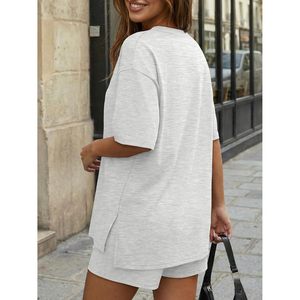Conjunto de Verano de 2 Piezas FOXA, Top Holgado y Pantalones Cortos con Bolsillos, Atuendo Casual Transpirable para Mujer - Product Image 4