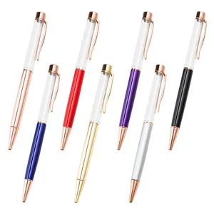 Japan best selling fashion Creative DIY dry flower empty tube metal pen can mix colors and styles glitter ball point pens