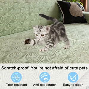 Nueva Funda de Sofá Elástica de Felpa Simple para las Cuatro Estaciones, Antideslizante y Antiarañazos para Gatos - Product Image 3