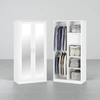 Nouvelle Armoire Vêtements en Acier avec Miroir - Meuble de Rangement Métallique à Motif Imprimé et Porte Coulissante pour Chambre d'Enfant