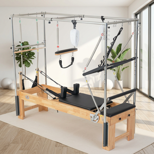 โต๊ะพิลาทิส Cadillac Trapeze ไม้โอ๊คเชิงพาณิชย์ สำหรับการฝึกซ้อมในสตูดิโอระดับมืออาชีพ โครงไม้ ผู้ผลิตและจำหน่าย OEM - Product Image 1