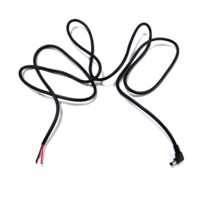 Câble <span class=keywords><strong>d</strong></span>'alimentation DC à <span class=keywords><strong>angle</strong></span> droit de 90 degrés, fil 16AWG DC5525 (5,5x2,5 mm) avec fiche mâle vers extrémités étamées - Product Image 2