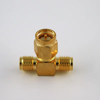 Adaptador Coaxial RF de 50 ohmios en Forma de T, Conector SMA Macho a RP SMA Hembra