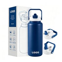 Botella de Agua de Acero Inoxidable con Aislamiento al Vacío de Doble Pared Everich de 32 oz con Tapa de Paja y Logotipo Personalizado para Regalo Corporativo