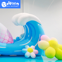 Modèle gonflable sur le thème de l'océan, vagues, coquillages, sirène de dessin animé gonflables pour la décoration d'aquariums et d'événements de plage