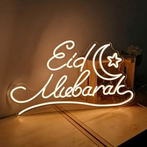 <b>Muslim</b> Home Decor Islamic <b>Gift</b> Banner Yard Eid Mubarak Neon Sign - Product Image 2