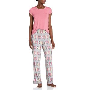 2023 nouveau modèle femmes coupe ajustée à manches courtes haut et pantalon imprimé personnalisé avec prix d'usine direct du Bangladesh - Product Image 5