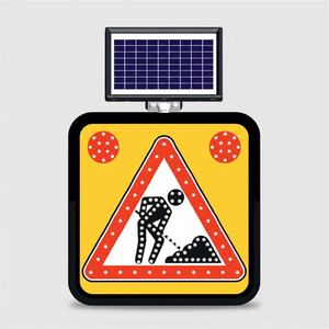 Señal de Advertencia Reflectante de Tráfico de 60 x 60 cm, Alimentada por Energía Solar, para Uso en Carreteras - Product Image 2