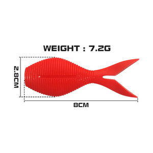 Hessen Artificial Soft <strong>Lure</strong> 8cm 7.2g Fork Tail PVC Bait for Salmon &amp; Sea Bass Freshwater <strong>Fishing</strong> in Lake &amp; River - Product Image 2