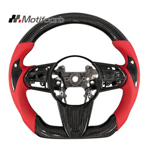 Volant personnalisé en fibre de carbone avec poignées en cuir perforé rouge pour Acura RDX A-Spec Advance 2019-2026 – Amélioration intérieure - Product Image 1