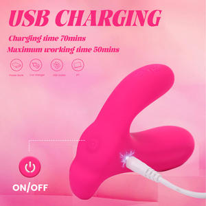 Vibrateur à succion à distance sans fil PB, avec 10 fréquences de vibration, rechargeable par USB, IPX6, silicone ABS rouge - Product Image 6