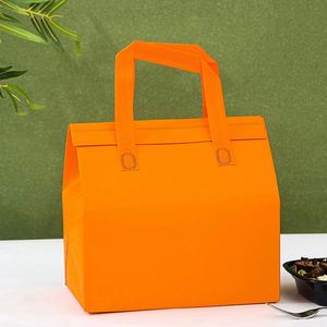 Sac d'emballage isotherme non tissé personnalisé avec logo pour café frais, thé au lait, dîner, fruits de mer, restaurant, nourriture à emporter - Product Image 4
