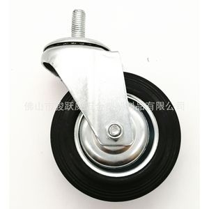 4 Inch Swivel Rubber Caster Wheel 100mm Diameter Silent Industrial Casters - Product Image 4