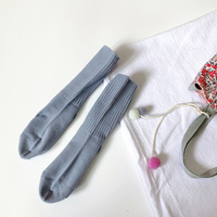 Chaussettes habillées en tricot double aiguille polyester-coton pour femme, respirantes, tendance et sportives, collection printemps