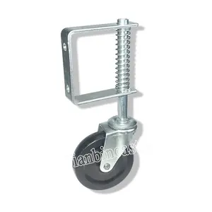 Set Van 2 Wielen 4 Inch Pvc Rubber Swivel Spring Geladen Hek Gate Caster Wielen 100 Mm Belasting Rating 125 lb