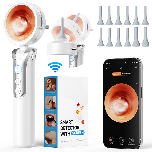 Smart WiFi Ear Scope Camera 1080P Visual Ear Cleaner Wireless Otoscope Ear Wax Removal Endoscope