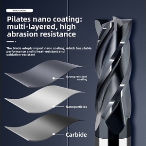 Taiwan <span class=keywords><strong>Shendong</strong></span> 60-Grad 4-Klingen Wolframstahl Nano-Beschichtung Hartmetall Verlängerter Stahl CNC Flachbodenfräser - Product Image 3
