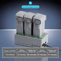 Hub Pengisian Daya Cepat 100W 3-Port untuk DJI Mini 4 Pro/3/3 Pro Drone Bahan ABS Portabel Aman Tahan Lama Pengisian Cepat
