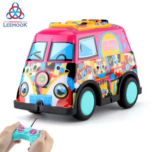 Leemook新着プラスチック4チャンネルリモコンバス電子RCカーおもちゃバス子供用モデル