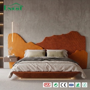 <span class=keywords><strong>Letto</strong></span> King Size Imbottito con Testiera Curva Asimmetrica per Arredamento Camera da <span class=keywords><strong>Letto</strong></span> di Villa e Hotel, Personalizzazione Completa - Product Image 2