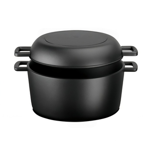 Marmite hollandaise pré-assaisonnée avec couvercle-poêle, incluant des accessoires pour la cuisson du pain au levain, pot <span class=keywords><strong>en</strong></span> <span class=keywords><strong>fonte</strong></span> pour frire, mijoter et faire griller au barbecue - Product Image 3
