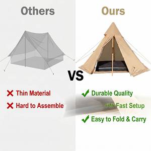 Tente de camping pyramide <span class=keywords><strong>tipi</strong></span> kaki, grande tente <span class=keywords><strong>tipi</strong></span> imperméable et coupe-vent pour le glamping en plein air, sur pelouse ou en montagne - Product Image 6