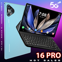 Vente directe d'usine, tablette 16 Pro, 10,1 pouces HD, 5G, double SIM, tablette tactile Android professionnelle, ordinateur portable avec clavier et souris