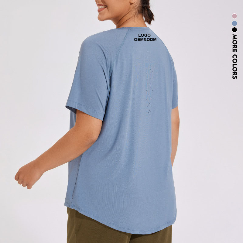 Women's Beautiful Blouse T-Shirt New Mesh Back Breathable Yoga Fitness Sportswear Plus Size Short Sleeve Running Top