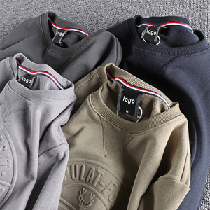 Áo Nỉ Nam Nữ Chất Lượng Cao Bán Sỉ Tùy Chỉnh Áo Len Cổ Tròn Áo Hoodie Chui Đầu Dập Nổi 3D - Product Image 1