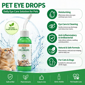 Solution Nettoyante Apaisante pour <span class=keywords><strong>Yeux</strong></span> d'Animaux à Marque Blanche, Stérile, Douce, Sans Larmes, à l'Acide Hyaluronique, pour Chiens et Chats, Anti-Taches de Larmes - Product Image 5