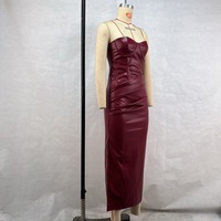 Robe moulante décontractée en cuir sans bretelles pour femme, 3 couleurs, mini-robe de soirée, tailles S-L