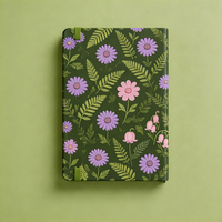 Carnet à spirales en PP à couverture rigide vert floral personnalisé A5, journal botanique avec bande élastique pour l'écriture créative