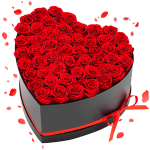 New Box Transparent Cover Heart-shaped Gift Box <b>Floral</b> Packaging Valentine's Day Rose Box Paper <b>Boxes</b> - Product Image 1