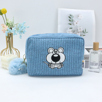 Nouvelle pochette en velours brodée personnalisée avec breloque, trousse de maquillage de voyage et sacs cosmétiques autoportants pour bijoux
