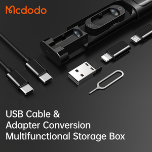 Mcdodo 172 Cáp USB & Bộ chuyển đổi Cáp chuyển đổi Loại-C 60W nối Micro Sim Eject Pin khe cắm thẻ đa chức năng Hộp lưu trữ - Product Image 4