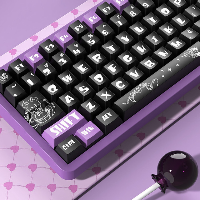 Cherry Profile Dark Night Demon Theme Keycaps 138/158 Keys PBT Sublimation for 61/64/68/104/108 Mx Switch Mechanical Keyboard