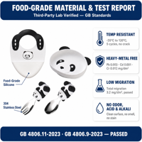 Ensemble d'assiettes en silicone de qualité alimentaire en forme de panda, assiette à dîner pour bébés et enfants, aspiration sans BPA, vaisselle d'alimentation pour tout-petit