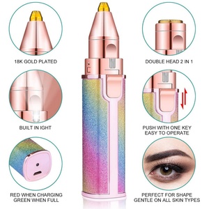Tondeuse à sourcils et rasoir épilatoire 2-en-1 rechargeable pour femme, au design irisé moulé par injection, avec fonction de lèvres stylisantes - Product Image 4