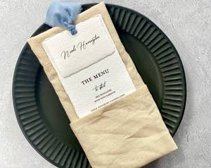 Impression personnalisée feuille d'or logo en relief carte en taille-douce impression en relief passeport en relief <span class=keywords><strong>menu</strong></span> de bord avec marque-place ruban de soie - Product Image 3