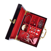 Boîte à bijoux rectangulaire en bois avec logo et couleurs personnalisés, style vintage, rangement pour montres et bijoux, OEM/ODM disponible