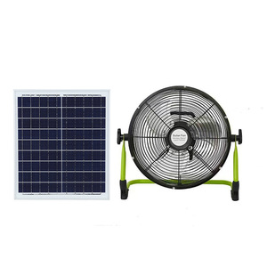 Solar Camping Floor <b>Fan</b> <b>With</b> Brushless Motor <b>Remote</b> <b>Control</b> Multi-Level Adjustment 12-16" Blade Diameter Solar Power Runs on Sol - Product Image 4
