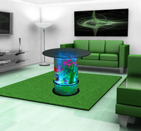 LED-Acryl-Licht mit Wasserblasen-Dekor, Runder Fischbehälter für Esstische