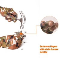 Guantes de Trabajo Resistentes al Desgaste con Recubrimiento de Nitrilo Camuflado, Transpirables y Tejidos, para Gestión del Paisaje