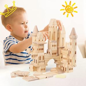 Giocattolo educativo, Kit di blocchi di castello in legno da 75 pezzi, cavalieri e principesse medievali per bambini e ragazzi - Product Image 2