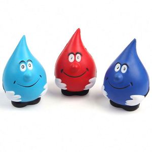 Anti Shaped Custom Logo Silk Screen Printed Eco-friendly Durable Squeezable Promotional <b>Gifts</b> Relieve for Stress Water Drop - Product Image 3